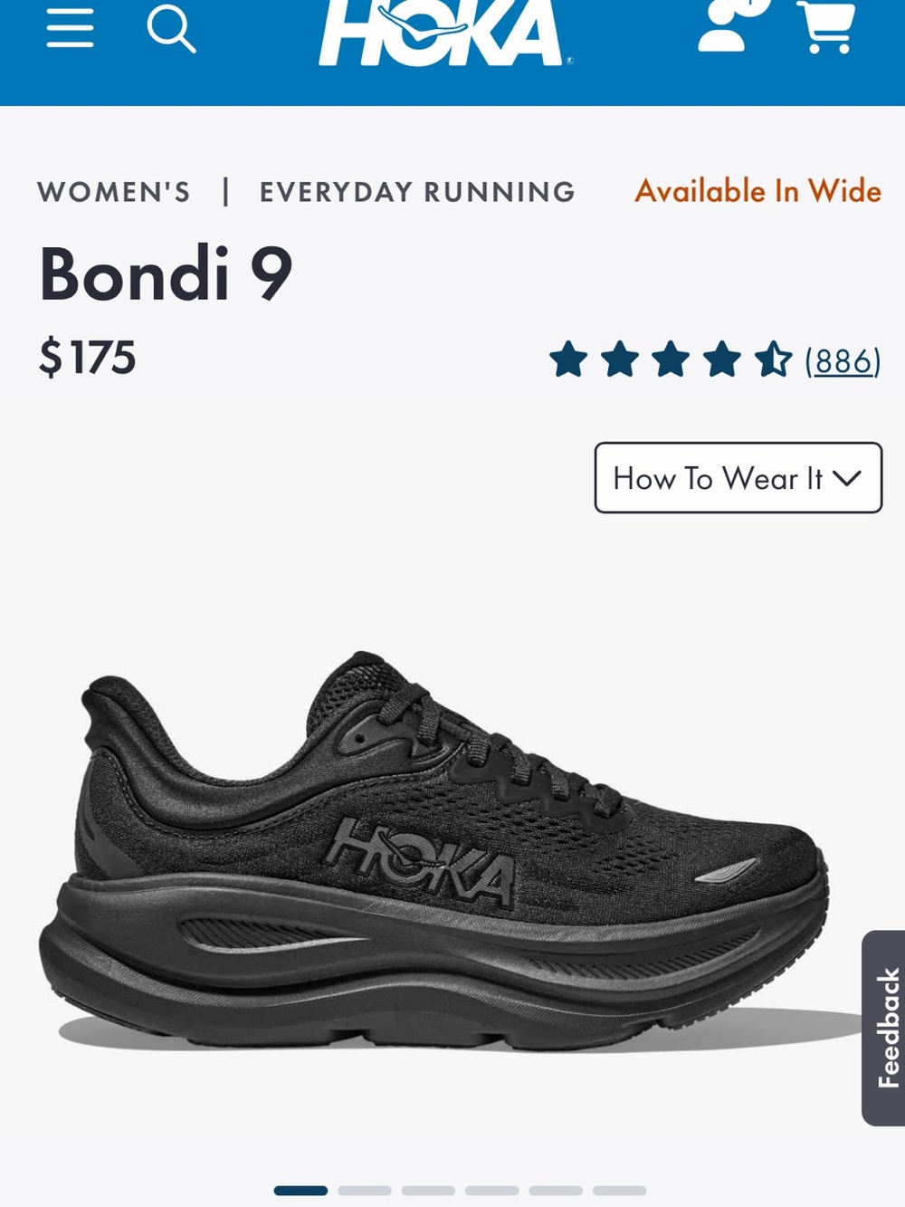 Hoka Bondi 9 Women's Running Shoe — Black